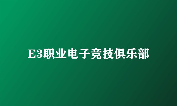 E3职业电子竞技俱乐部