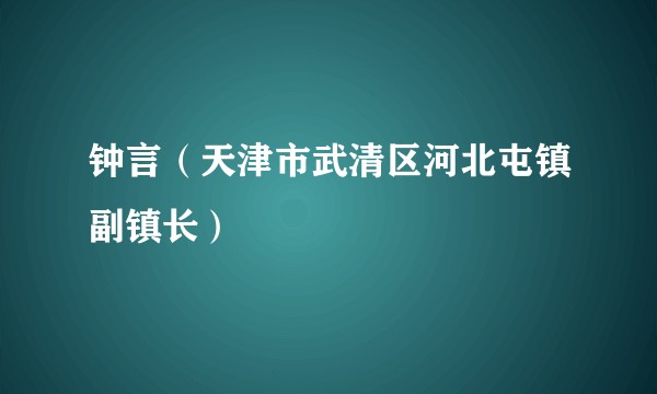 钟言（天津市武清区河北屯镇副镇长）