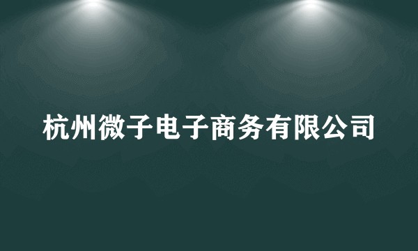 杭州微子电子商务有限公司