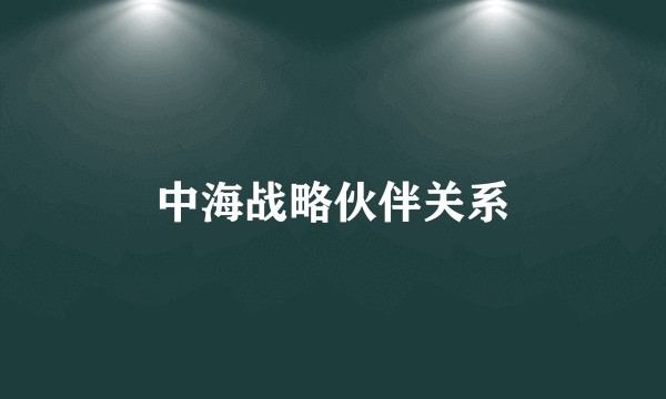 中海战略伙伴关系