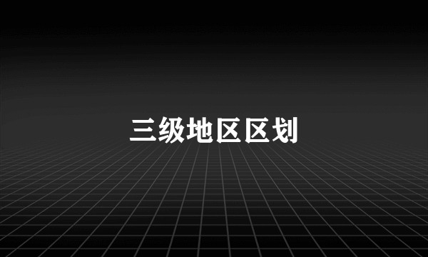 三级地区区划