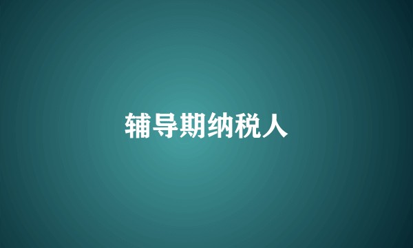 辅导期纳税人