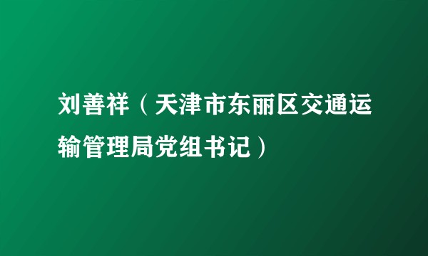 刘善祥（天津市东丽区交通运输管理局党组书记）