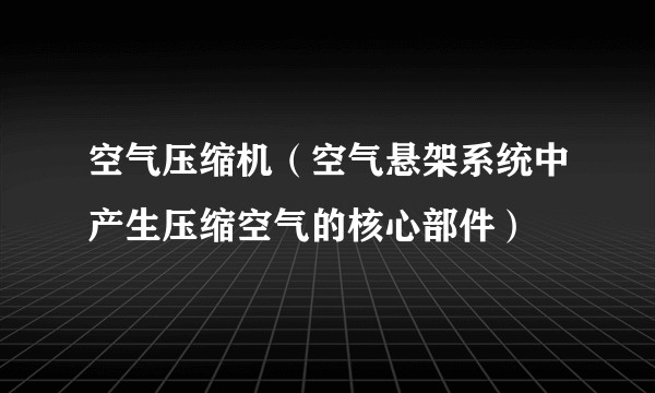 空气压缩机（空气悬架系统中产生压缩空气的核心部件）