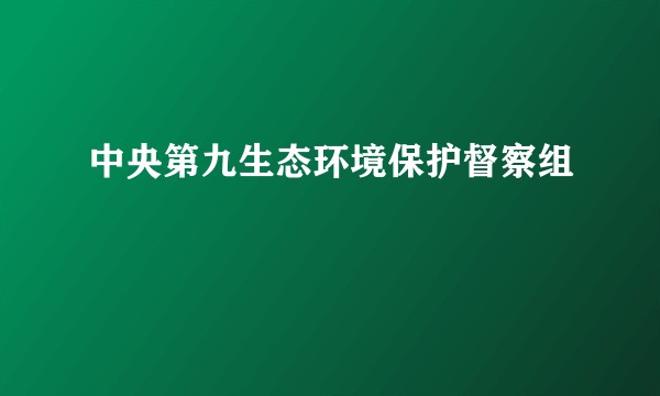 中央第九生态环境保护督察组