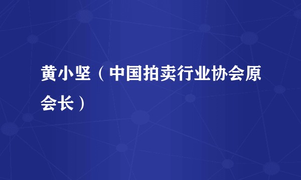 黄小坚（中国拍卖行业协会原会长）