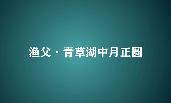 渔父·青草湖中月正圆