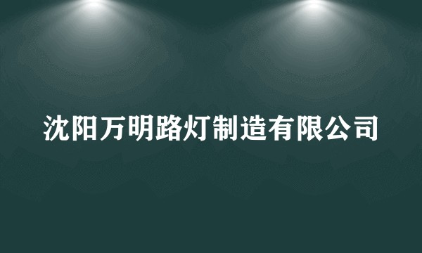 沈阳万明路灯制造有限公司