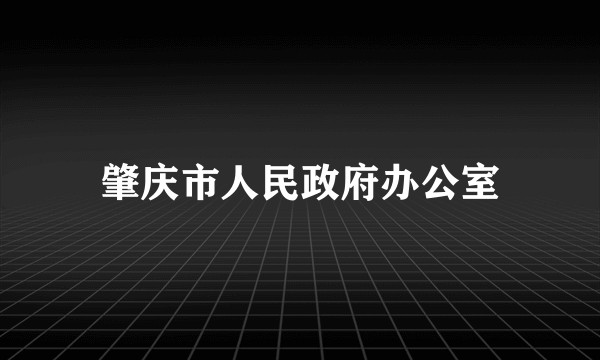 肇庆市人民政府办公室