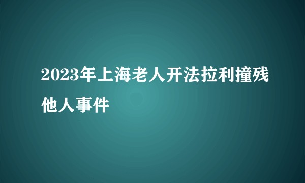 2023年上海老人开法拉利撞残他人事件