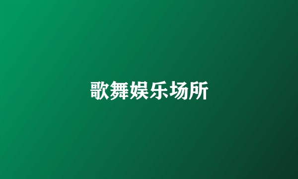 歌舞娱乐场所