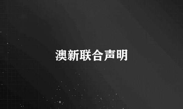 澳新联合声明