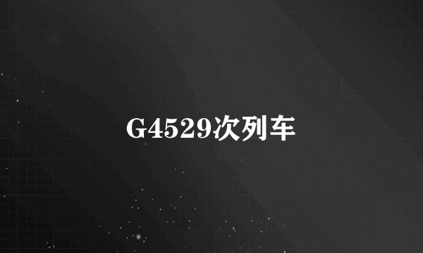 G4529次列车