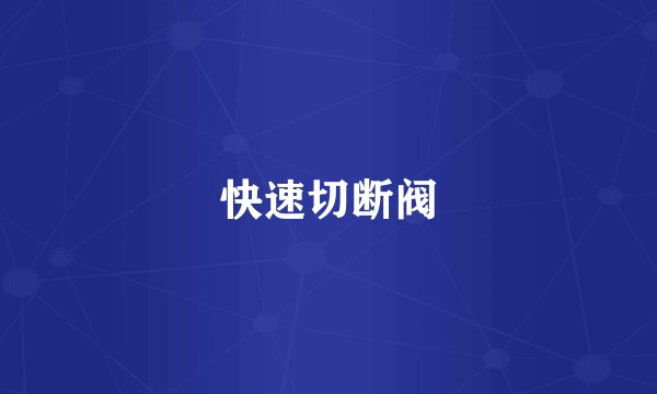 快速切断阀