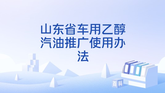 山东省车用乙醇汽油推广使用办法