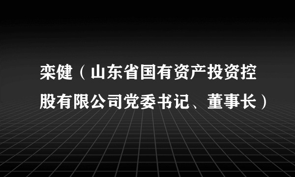 栾健（山东省国有资产投资控股有限公司党委书记、董事长）