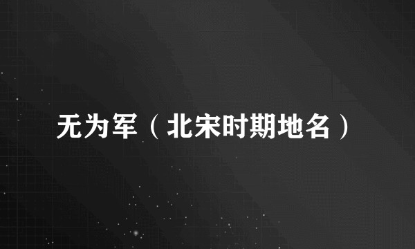 无为军（北宋时期地名）