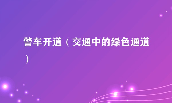 警车开道（交通中的绿色通道）