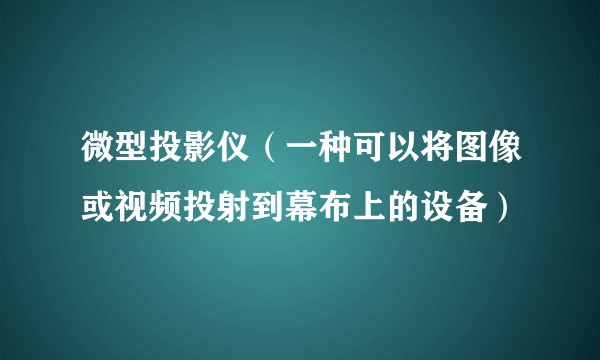 微型投影仪（一种可以将图像或视频投射到幕布上的设备）