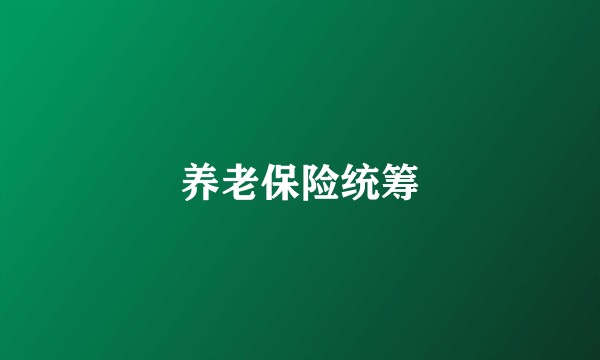养老保险统筹