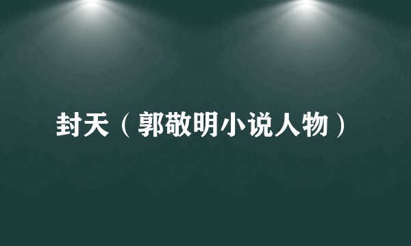 封天（郭敬明小说人物）