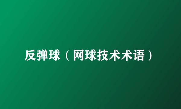 反弹球（网球技术术语）