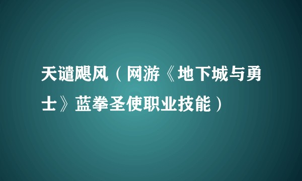 天谴飓风（网游《地下城与勇士》蓝拳圣使职业技能）