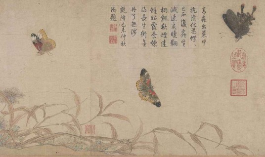 写生蛱蝶图（北宋赵昌创作纸本设色画）