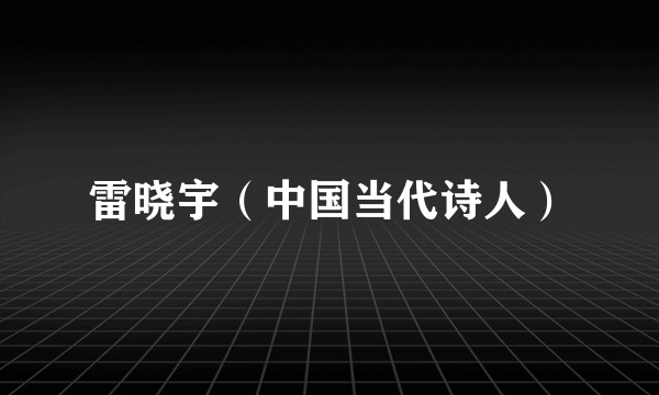 雷晓宇（中国当代诗人）