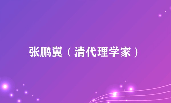 张鹏翼（清代理学家）
