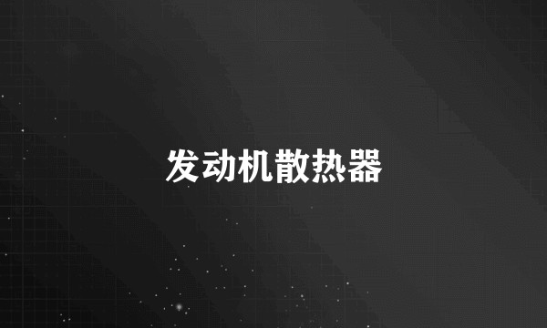 发动机散热器