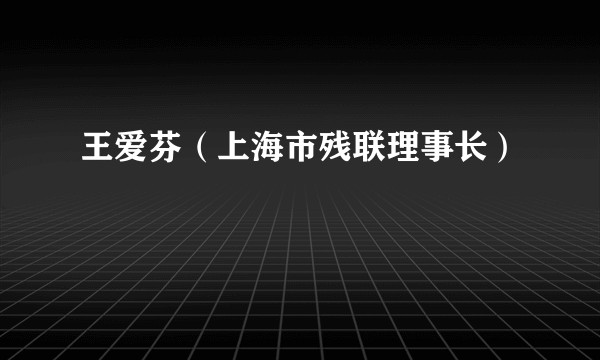 王爱芬（上海市残联理事长）
