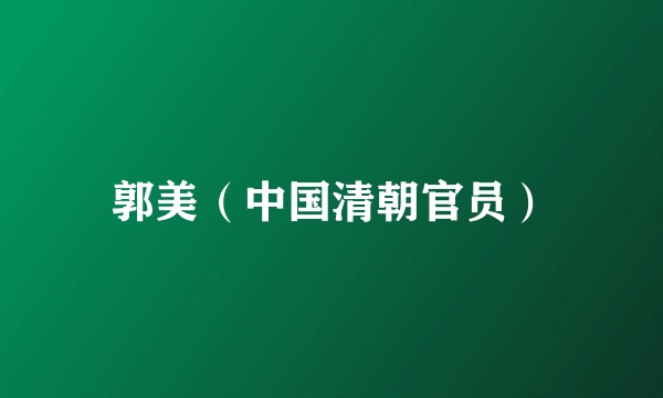 郭美（中国清朝官员）