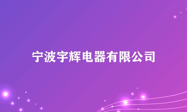 宁波宇辉电器有限公司