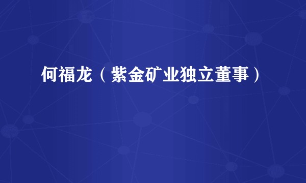何福龙（紫金矿业独立董事）