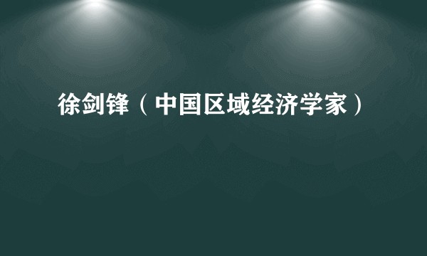 徐剑锋（中国区域经济学家）