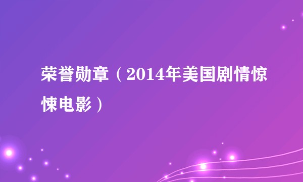 荣誉勋章（2014年美国剧情惊悚电影）