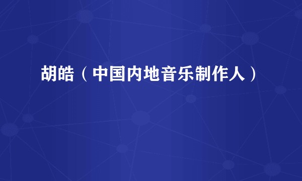 胡皓（中国内地音乐制作人）