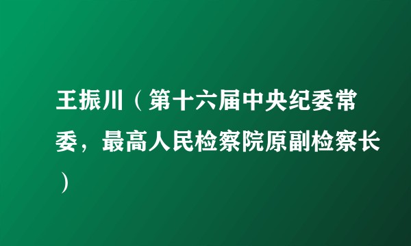 王振川（第十六届中央纪委常委，最高人民检察院原副检察长）