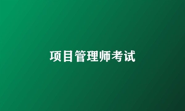 项目管理师考试