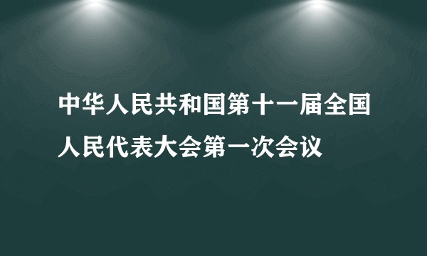 中华人民共和国第十一届全国人民代表大会第一次会议