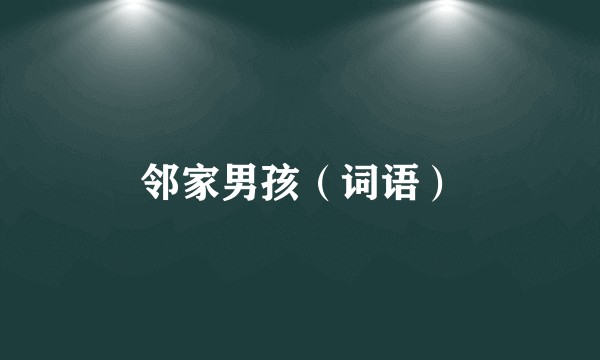 邻家男孩（词语）