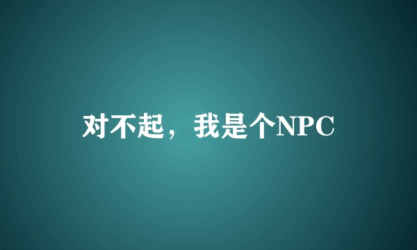 对不起，我是个NPC