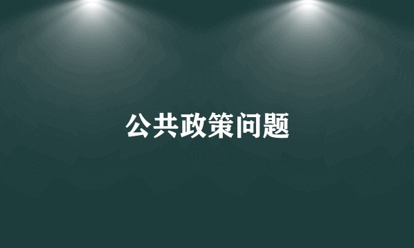 公共政策问题