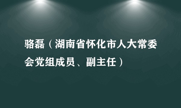 骆磊（湖南省怀化市人大常委会党组成员、副主任）