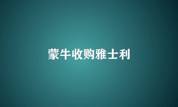 蒙牛收购雅士利