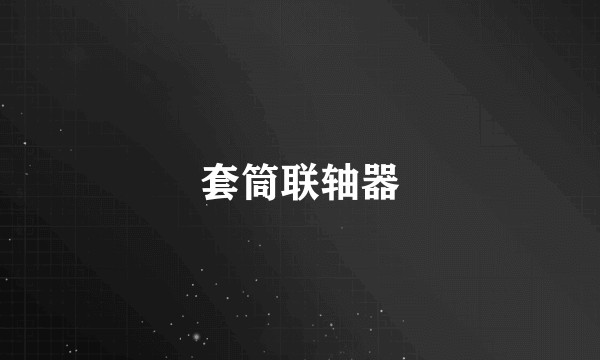 套筒联轴器