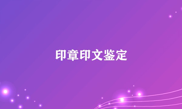 印章印文鉴定