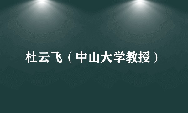杜云飞（中山大学教授）