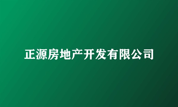 正源房地产开发有限公司
